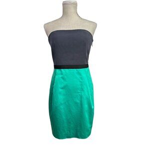 Strapless Black and Green Dress